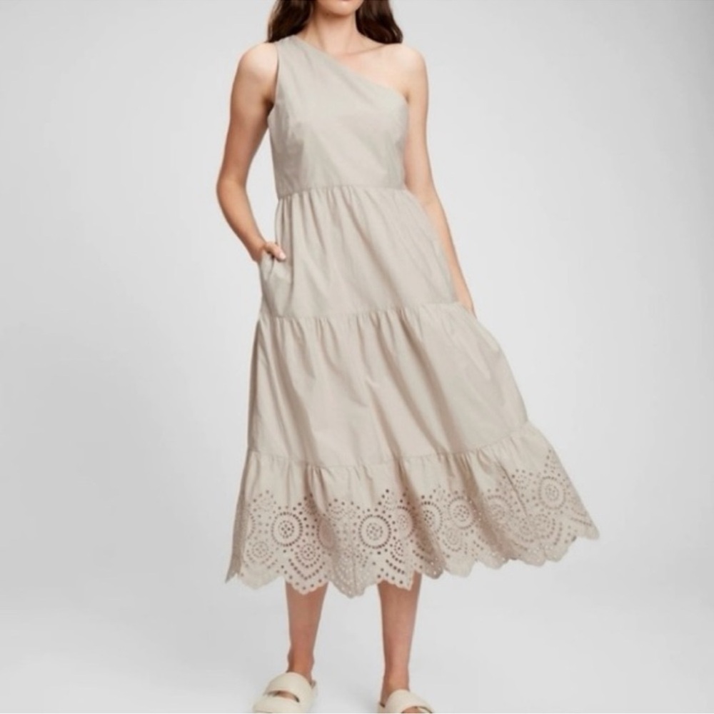 GAP Beige One-Shoulder Dress